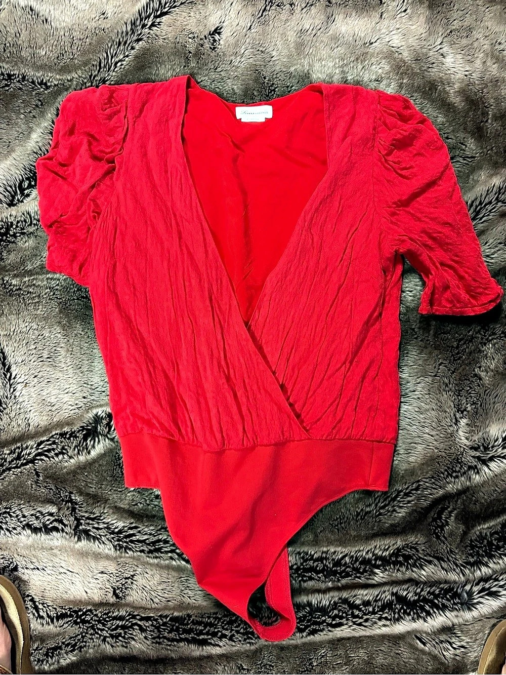 Lovers + Friends Red Wrap Bodysuit Size Medium